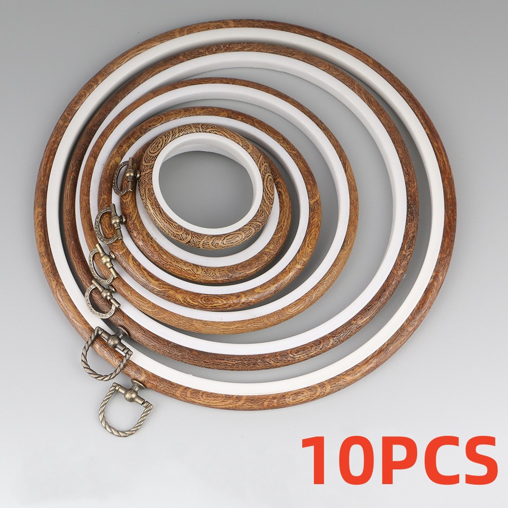 Wood Ring Blank - Rodada De Madeira Cor Bordado Hoops